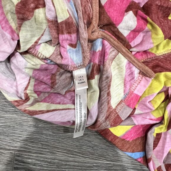 Free People Movement Keep Rolling Printed Tee Long Sleeve S Geometric Y2K - Picture 5 of 6